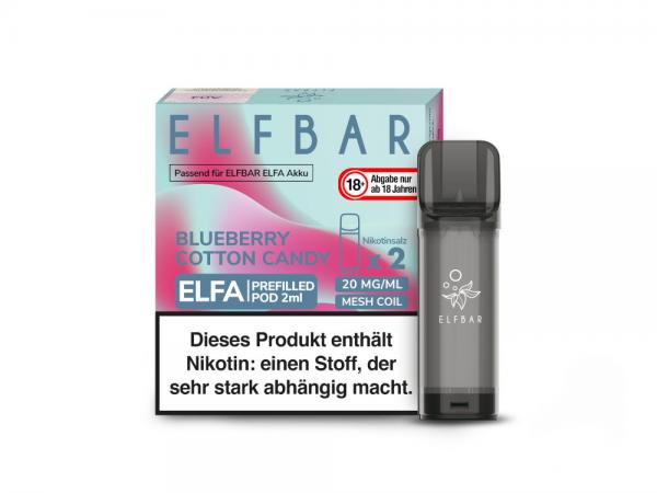Elf Bar Elfa Pod - Blueberry Cotton Candy 20 mg/ml (2 Stück pro Packung)