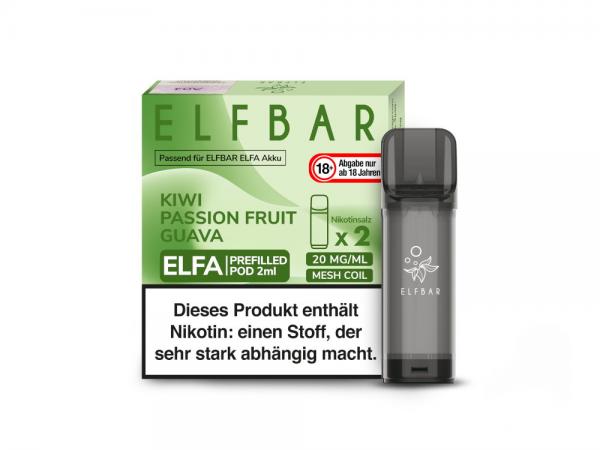 Elf Bar Elfa Pod - Kiwi Passion Fruit Guava 20 mg/ml (2 Stück pro Packung)