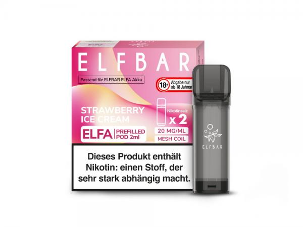 Elf Bar Elfa Pod - Strawberry Ice Cream 20 mg/ml (2 Stück pro Packung)